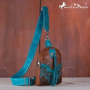 Montana West Embroidered Scroll Cut-out Collection Sling Bag